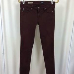AG super skinny jeggings in wine sz 27